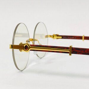 Round Clear Lens Rimless Men Sunglasses Gold Frame‎ Hip Hop Style Classic Shades